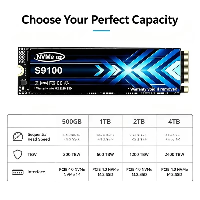 S9100 500GB 1TB 2TB 4TB M.2 NV - M.2 Nvme 4Tb Pcie 4.0 Ssd avis et prix
