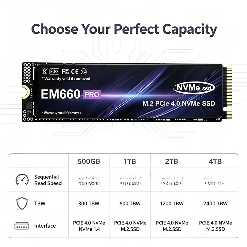 EM660 M.2 NVMe PCIe 4.0 SSD 50 - M.2 Nvme 4Tb Pcie 4.0 Ssd avis et prix
